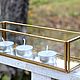 Brass candle holder for tea lights. Glass, gold brass, mirror. Candlesticks. Glass Flowers. My Livemaster. Фото №4