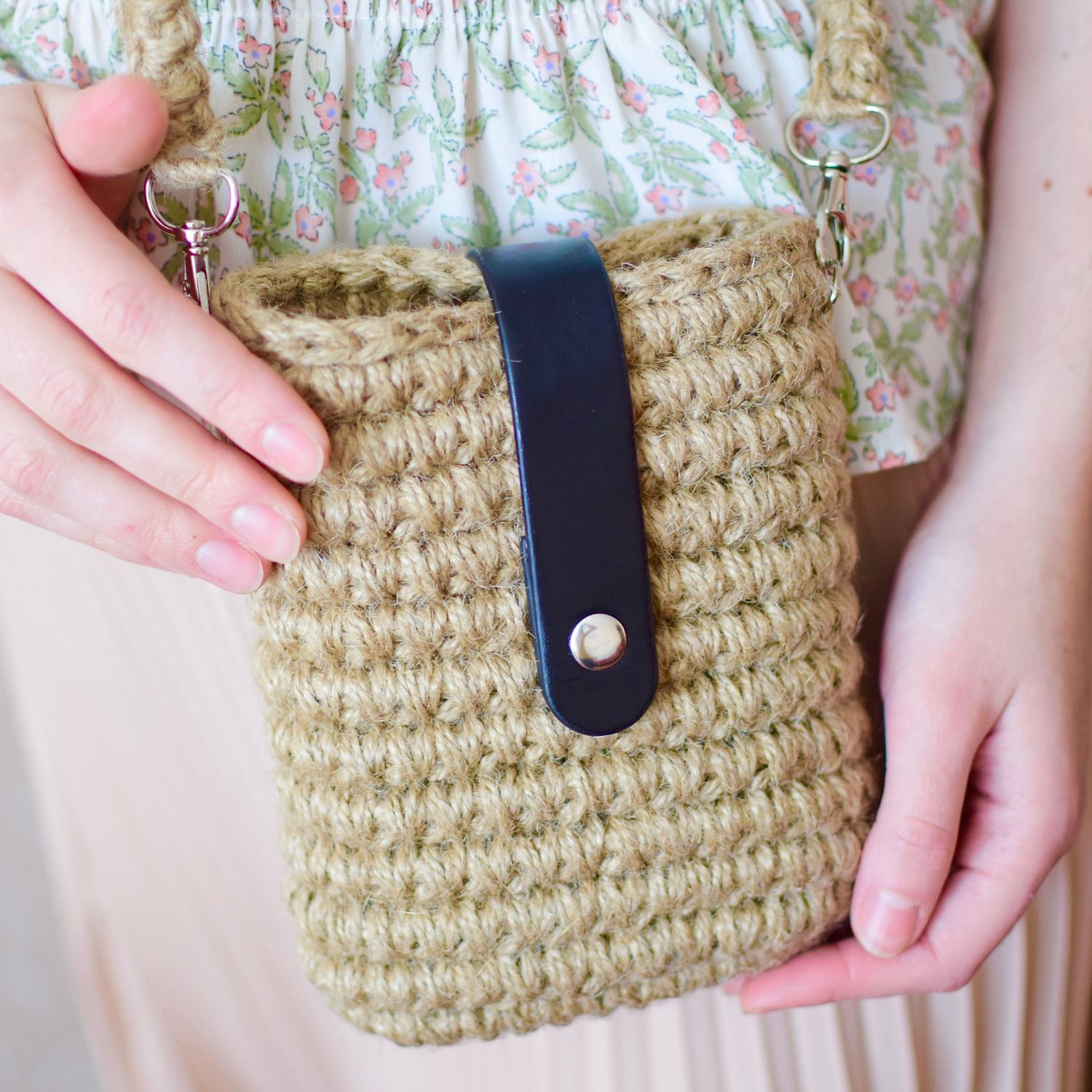 Сумка на плечо для телефона из джута ручной работы в интернет-магазине ...