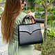 Black handbag made from Python. Classic Bag. exotiqpython. Online shopping on My Livemaster.  Фото №2