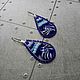 Order Drop earrings blue with glass lampwork. selenawirejewelry. Livemaster. . Earrings Фото №3