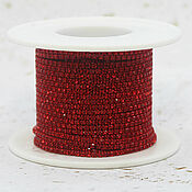 Материалы для творчества handmade. Livemaster - original item Rhinestone chain 1.4 mm Red 10 cm. Handmade.