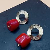 Украшения handmade. Livemaster - original item Earrings with coral. Handmade.
