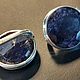 Серьги коктейльные с Уральскими Сапфирами 8 Ct. Серьги классические. Роберт Серебро 999.. Ярмарка Мастеров.  Фото №6