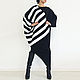 Womens sweater Asymmetrical sweater Dress-sweater - BLACK AND WHITE, Dresses, Sofia,  Фото №1