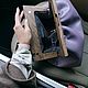 Сиреневая сумка лавандового цвета фиолетовая из экокожи с деревом, Классическая сумка, Москва,  Фото №1