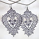 earrings from lace, Earrings, Samara,  Фото №1