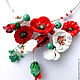 Necklace Red and white poppies. Necklace. Lyudmila DemidoVa jewelry from glas. Online shopping on My Livemaster.  Фото №2
