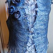 Одежда handmade. Livemaster - original item Felted vest with sheep curls Frosty patterns. Handmade.