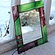 El espejo en el marco de vitrales. Vitral Tiffany. Stained glass. Glass Flowers. Интернет-магазин Ярмарка Мастеров.  Фото №2