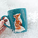 Лиса на кружке из полимерной глины. Кружки и чашки. Lovely_fox_art. Интернет-магазин Ярмарка Мастеров.  Фото №2