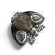 Brooch-pendant with fur 'Moth in a gray', Brooches, Tver,  Фото №1