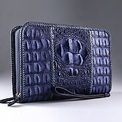 Сумки и аксессуары handmade. Livemaster - original item Clutch bag in crocodile leather with two zippers IMA0693C1. Handmade.