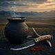 Горшочек & нож для насечек и магии крови. Ритуальная атрибутика. Серебряный Грааль. Ярмарка Мастеров.  Фото №7
