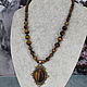 Necklace with a tiger's eye stone pendant. Necklace. Magic box. My Livemaster. Фото №5