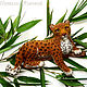 Brooch Leopard Leo the leopard, the leopard - of wool felted, Brooches, Sochi,  Фото №1