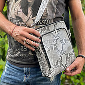 Сумки и аксессуары handmade. Livemaster - original item Men`s bag made of python leather in natural color. Handmade.