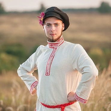 Товары в русском стиле ручной работы. Ярмарка Мастеров - ручная работа Косоворотка из льна. Артикул 1220. Handmade.