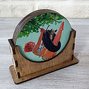 Сувениры и подарки handmade. Livemaster - original item Beer Coasters Coaster Pinup Cup Holder Fatty Hilda. Handmade.