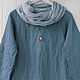 Order Oversized blouse made of dusty blue linen. etnoart. Livemaster. . Blouses Фото №3