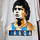 Order T-shirt print of the football player Maradona hand painted. Koler-art handpainted wear. Livemaster. . T-shirts and undershirts for men Фото №3