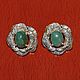 Заказать Серьги с изумрудом. Анемон. Jewelry fashion. Ярмарка Мастеров. . Серьги классические Фото №3