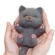 Kitten grey Duke Toy, made of wool, dry felting, Felted Toy, Zeya,  Фото №1