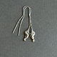 Long silver seahorse earrings. Thread earring. Ginger Squirrel. My Livemaster. Фото №6