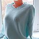 Заказать Джемпер   женский вязаный голубой. Sweater Star Вязание на заказ.. Ярмарка Мастеров. . Джемперы Фото №3