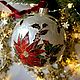 Glass Christmas ball Poinsettia. Christmas decorations. ArtAnett_vitrage (Anna). My Livemaster. Фото №6