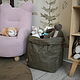 Корзина-мешок для хранения XXL 49*30*30 см./цвет хаки. Корзины. ecoideas.shop. Ярмарка Мастеров.  Фото №5