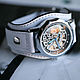 Order Bohemia white transparent mechanical wrist watch with leather strap. MART. Livemaster. . Watches Фото №3