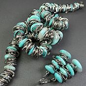 Украшения handmade. Livemaster - original item Set Morning Turquoise Necklace Earrings Amazonite. Handmade.