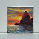  ' Sunset on the sea' miniature in oil. Pictures. flamemilady. My Livemaster. Фото №5