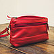 Red leather cosmetic bag. Beauticians. G.L.A.D.. My Livemaster. Фото №4