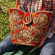 Order Tote Bag leather bag 'Sunflowers' - red. schwanzchen. Livemaster. . Tote Bag Фото №3