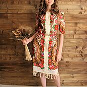 Коктейльное платье с натуральными перьями, размер М