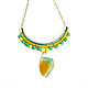 Natural stone necklace, yellow necklace, green necklace. Necklace. Irina Moro. My Livemaster. Фото №4