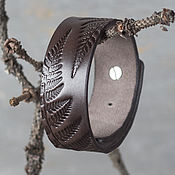 Украшения handmade. Livemaster - original item Brown Leather Cuff Bracelet. Handmade.