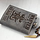 Grey leather flask with the engraving Wanted (Wanted). Flask. SUNGAZER leather products. Online shopping on My Livemaster.  Фото №2
