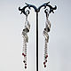 Long earrings with garnet chain pendant. Tassel earrings. Jewelry by Olga Orlova. Online shopping on My Livemaster.  Фото №2