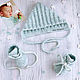 A gift for a newborn: a hat and booties for a girl, Gift for newborn, Cheboksary,  Фото №1