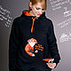Order Fox sweatshirt, Women's hoodie, Oversize, warm. Lara (EnigmaStyle). Livemaster. . Sweatshirts Фото №3