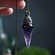 Wood pendulum pendant with amethyst. Pendants. Secret Jar. Online shopping on My Livemaster.  Фото №2