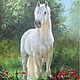 Картина маслом `Белая лошадь`
