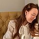 Серьги с керамикой и барочным жемчугом. Серьги-пусеты. Mrs. Anna. Ярмарка Мастеров.  Фото №6