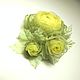 Brooch with flowers made of fabric Lemon-Olive Bouquet. Brooches. ms. Decorator. My Livemaster. Фото №6