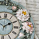 Clock 'Celeste' Sculptural painting. Watch. bakieva. Online shopping on My Livemaster.  Фото №2