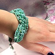 Украшения handmade. Livemaster - original item Multi-row bracelet made of beads, amazonite 