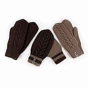 Аксессуары handmade. Livemaster - original item 5 PCs. Mittens for lovers Lovebirds knitted Coffee with cocoa. Handmade.