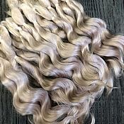 Материалы для творчества handmade. Livemaster - original item Natural hair for dolls (Platinum blonde).. Handmade.